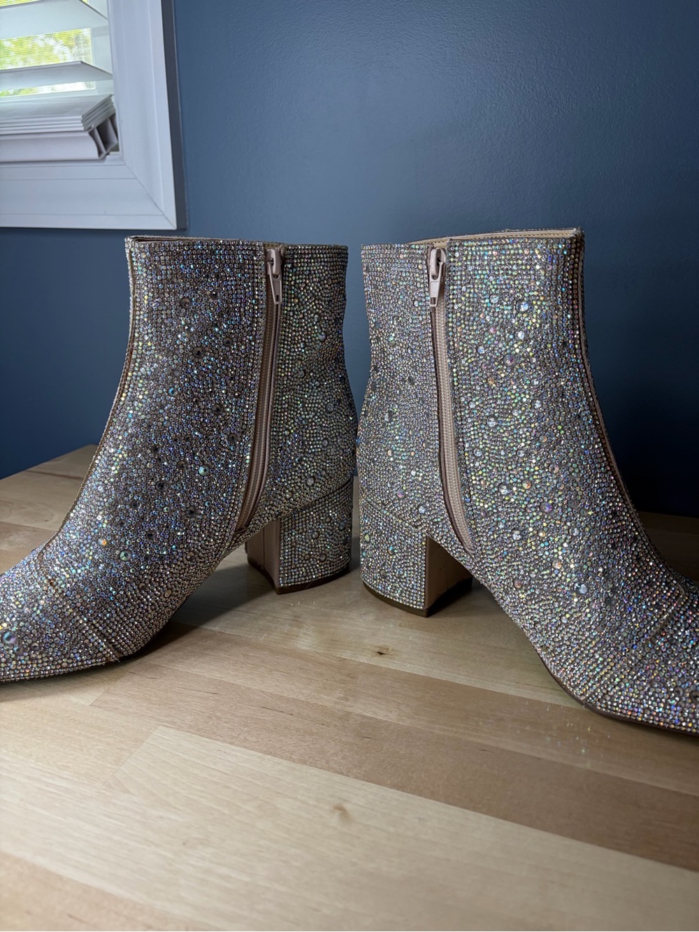 Betsey Johnson Rhinestoned Kyla Booties. Blue bottoms - Picture 7 of 11